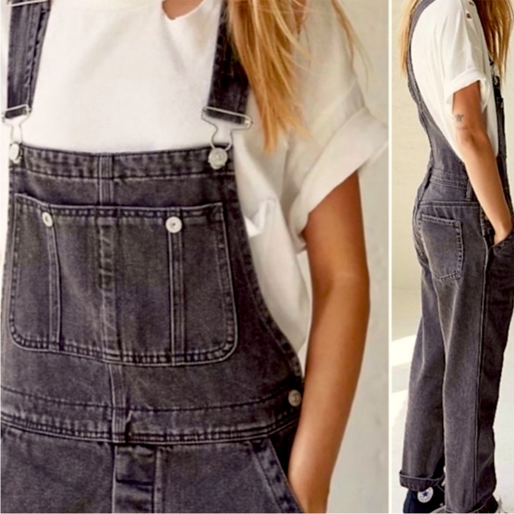 We the Free Boyfriend Overalls in Faded Black